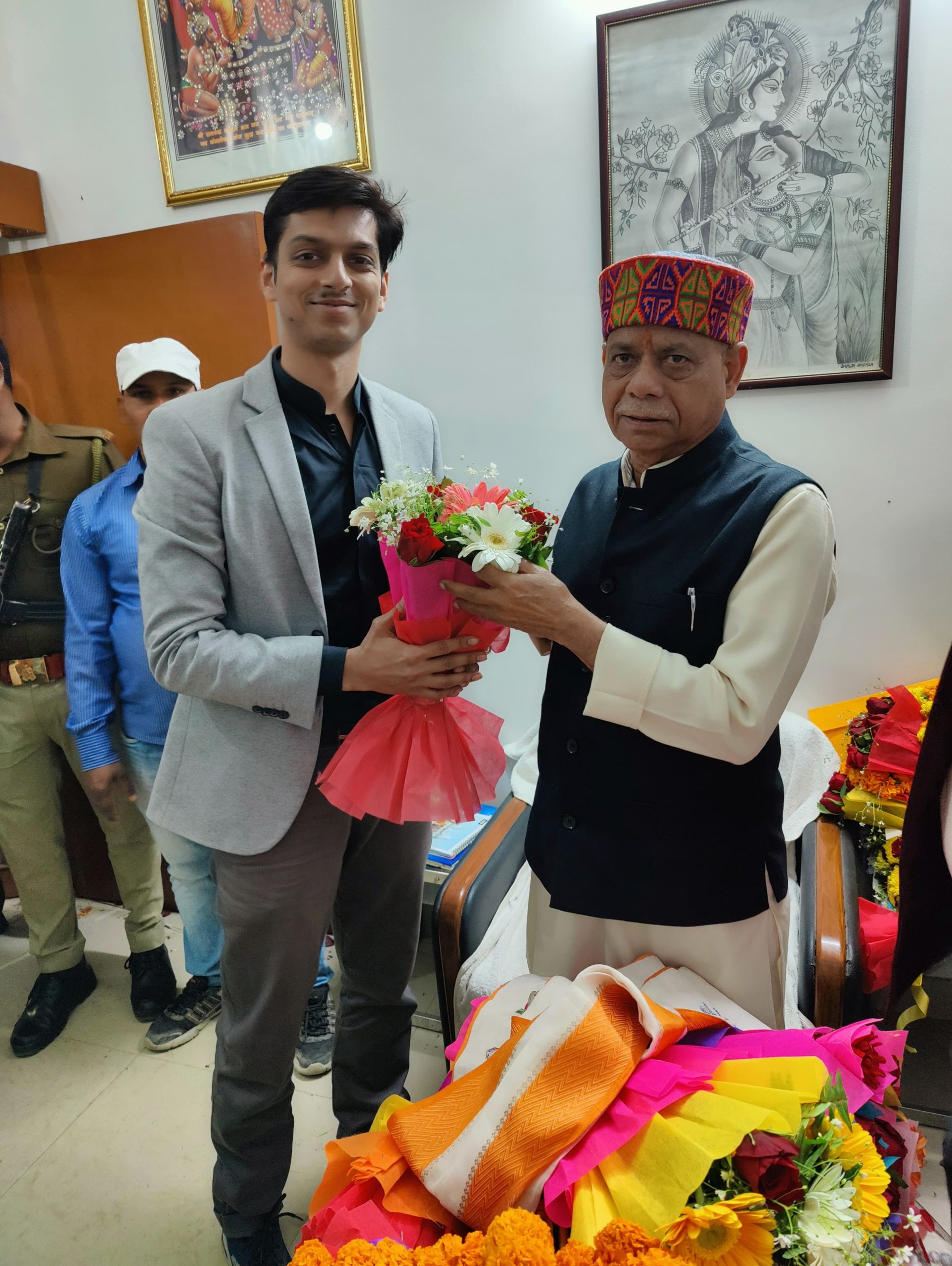 with Himachal Pradesh Governor Shiv Pratap Shukla