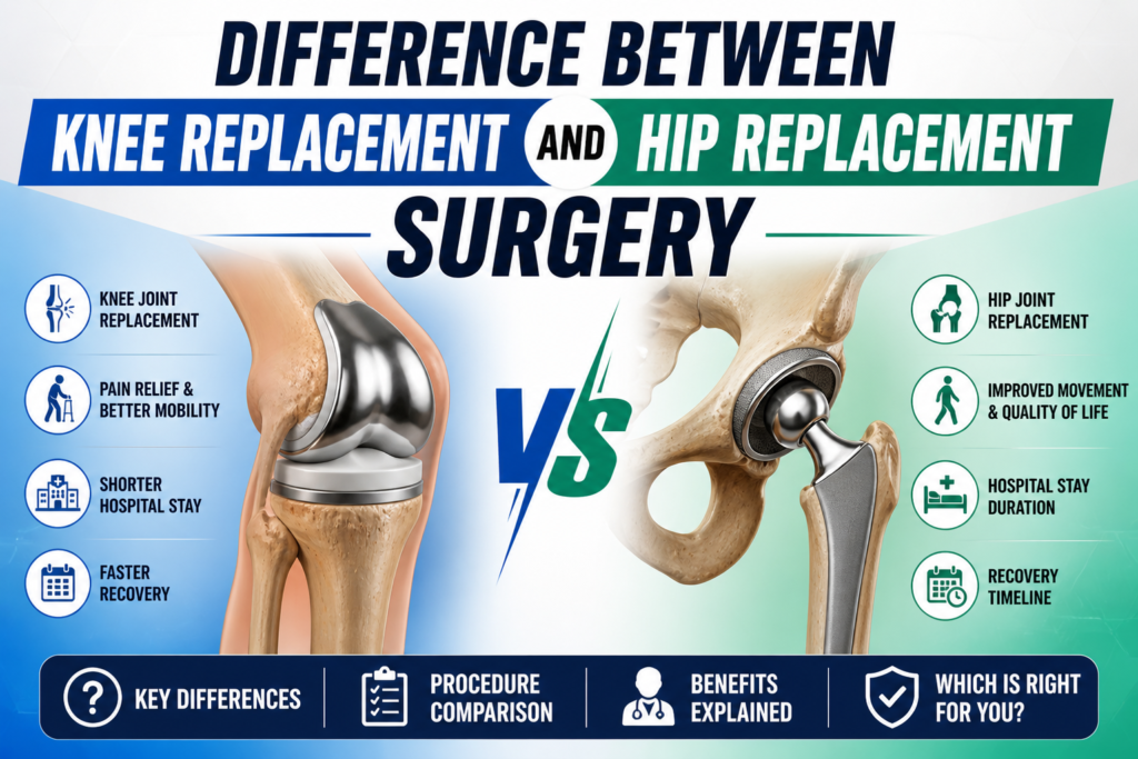 Difference Between Knee Replacement and Hip Replacement Surgery