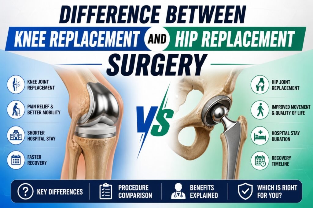 Difference Between Knee Replacement and Hip Replacement Surgery